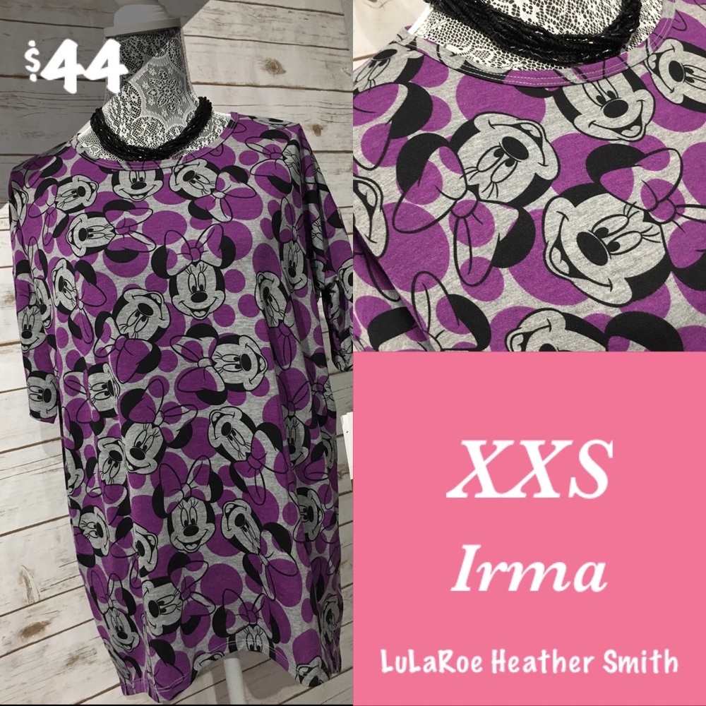 LuLaRoe Disney collection Irma tunic, XXS, NWT